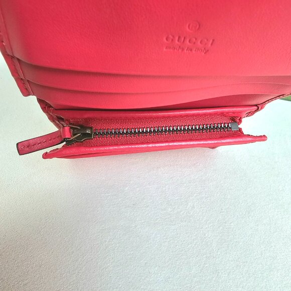 Gucci Red Matelassé GG Marmont Leather Wallet - Picture 16 of 16
